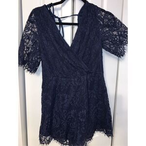 Blue lace romper size medium
